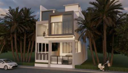 25x55-Bungalow-Grey-Theme-2300 sq ft-Builtup-smartscale-house-design
