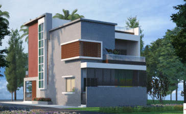 25x55 house plan north facing 3d elevation bungalow design
