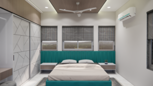 Contemporary Bedroom Wall Design with Bold Accents