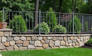 stone and brick railings