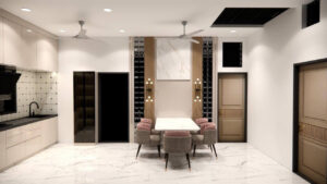 Modern Kitchen Design with Dining Table