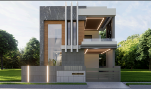 25x50 house plan 3d elevation front view