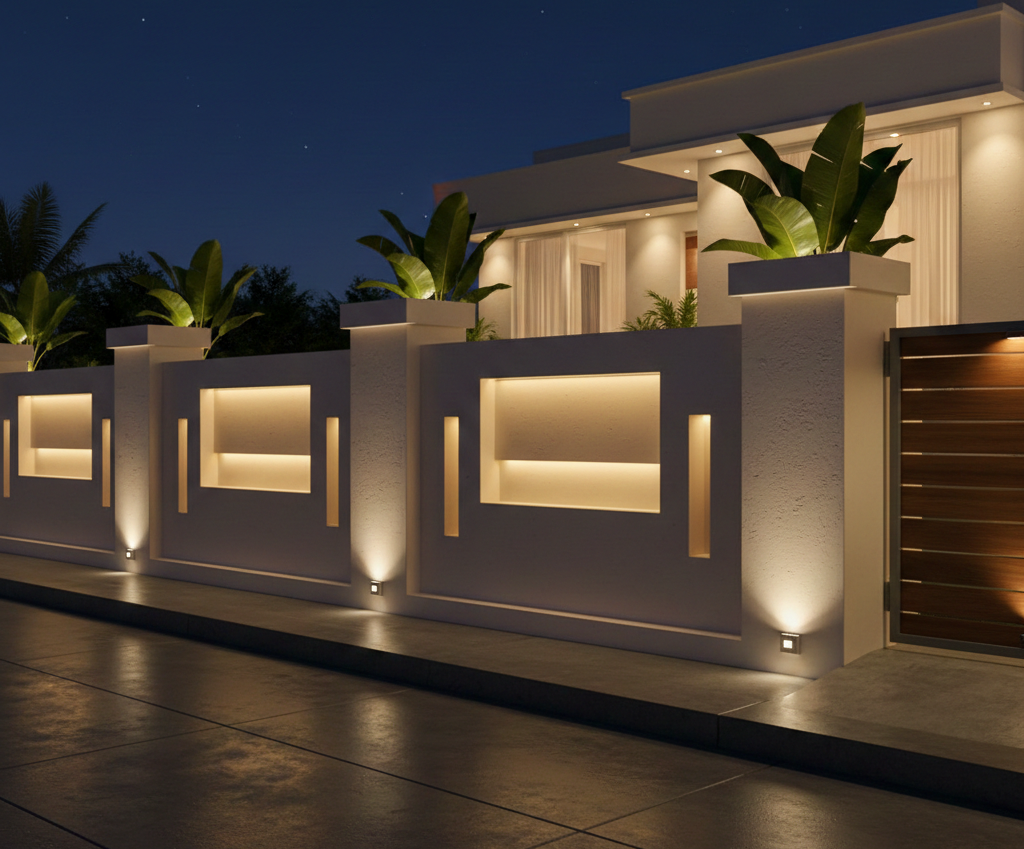 Compound Wall with Lighting Niches