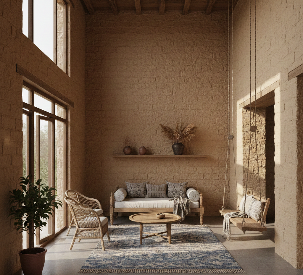 Modern interior of Indian village house