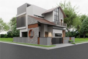 30x35 house plan kerala style 3d elevation design