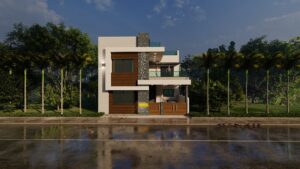 20x50 east facing house plan 3D elevation design 1000 sqft duplex