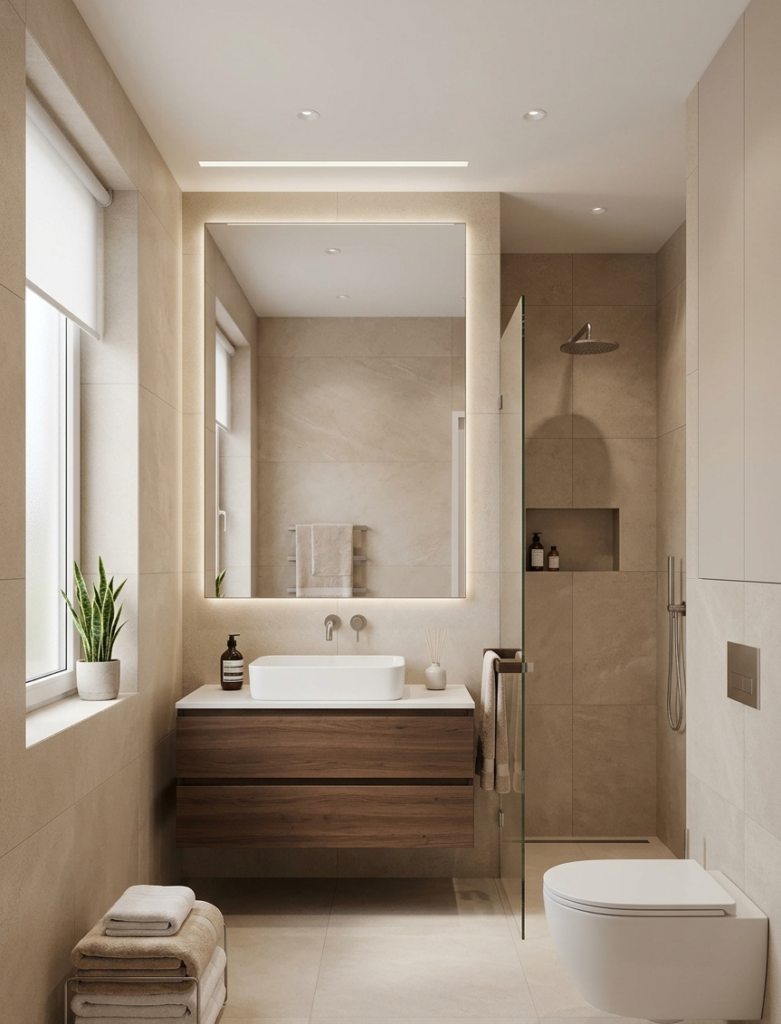 5x7 bathroom design Floating Vanity Layout