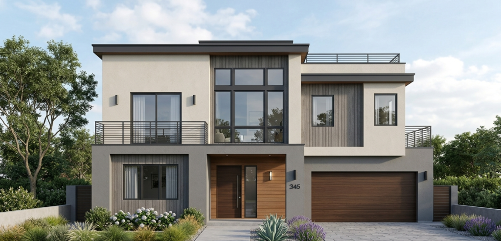Simple 35x40 House Front Elevation Design