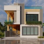 20x45 house design with modern 3D front elevation and car parking