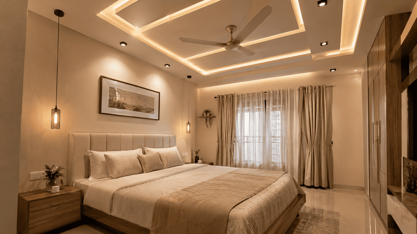 Modern Plus Minus POP Design for Bedroom