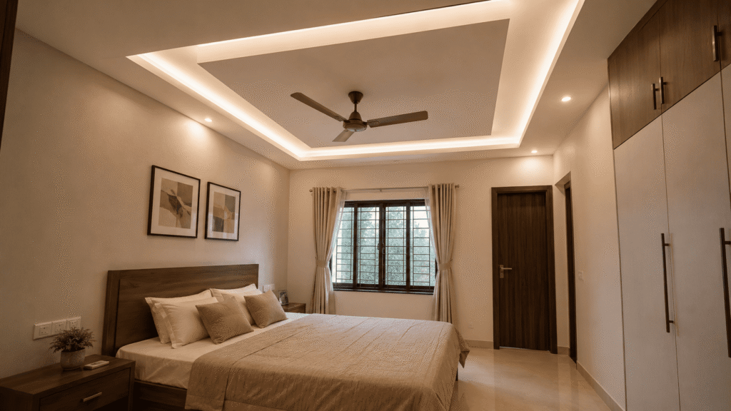Simple Plus Minus POP Design for Bedroom