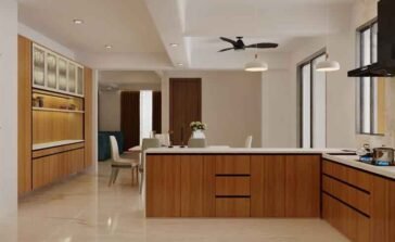 modular kitchen with dining table​