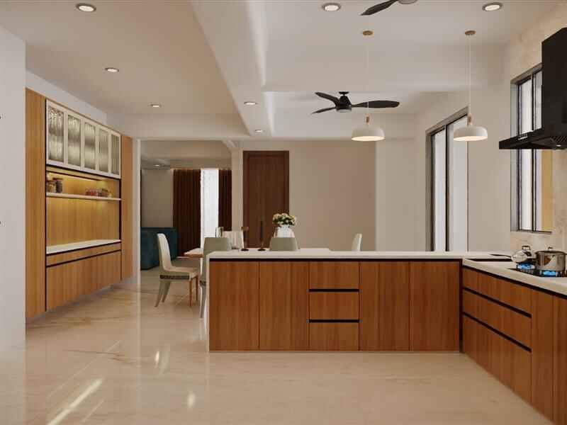 modular kitchen with dining table​